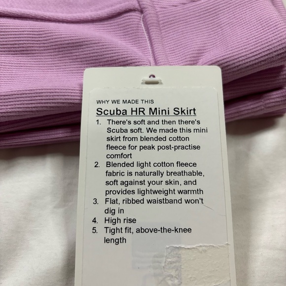 Lululemon Scuba HR Mini Skirt VITP Vintage Pink Women’s Size S - Picture 4 of 5